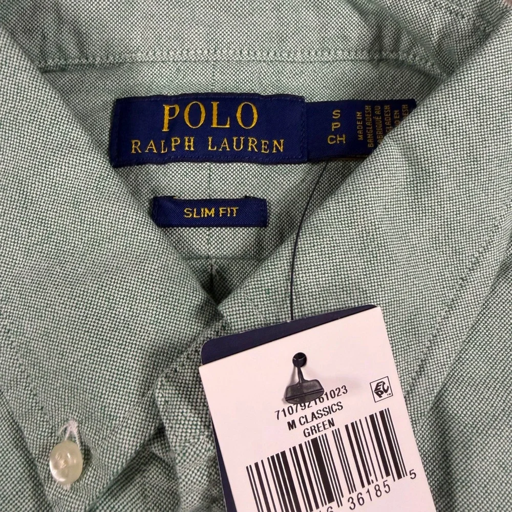 Polo Ralph Lauren Mens Slim Fit Oxford Shirt Green Small NWT New 710792161023
